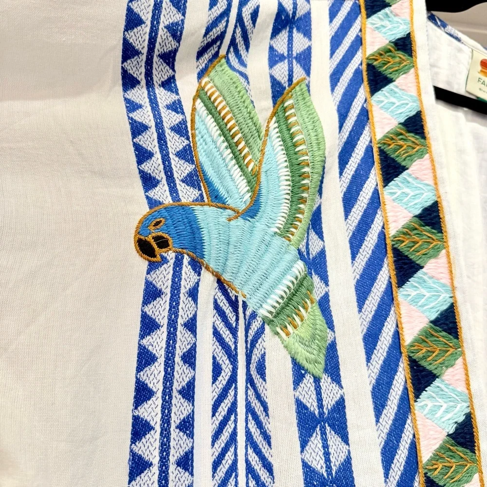 FARM Rio Blue and White Geometric Coverup - Picture 9 of 10